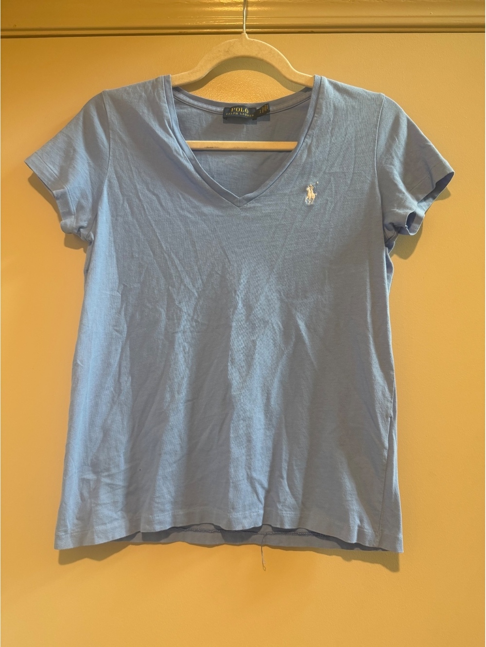 Polo Ralph Lauren Light Blue V-Neck T-Shirt Size Small